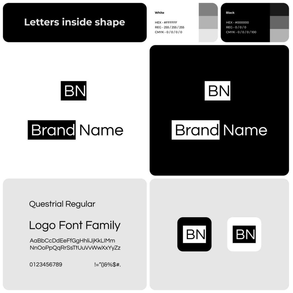 Luxus Mode monochromatisch Geschäft Logo mit Marke Name. Marke Name Symbol. Design Element. Vorlage mit Frage regulär Schriftart. geeignet zum Mode, Einkaufen, Luxus. vektor