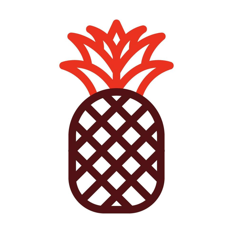 ananas vektor tjock linje två Färg ikoner för personlig och kommersiell använda sig av.