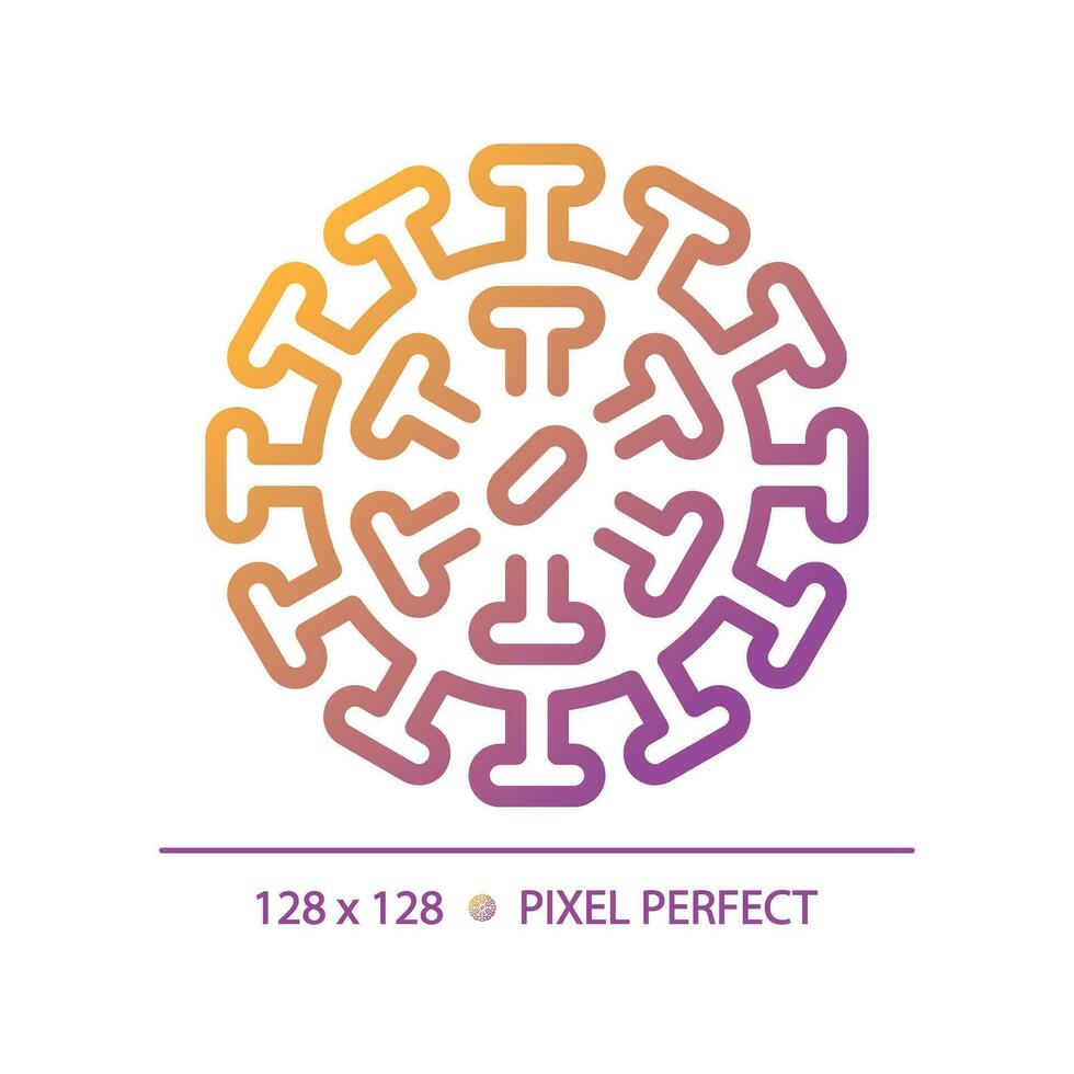 2d Pixel perfekt Gradient Rotavirus Symbol, isoliert Vektor, dünn Linie Illustration Darstellen Bakterien. vektor