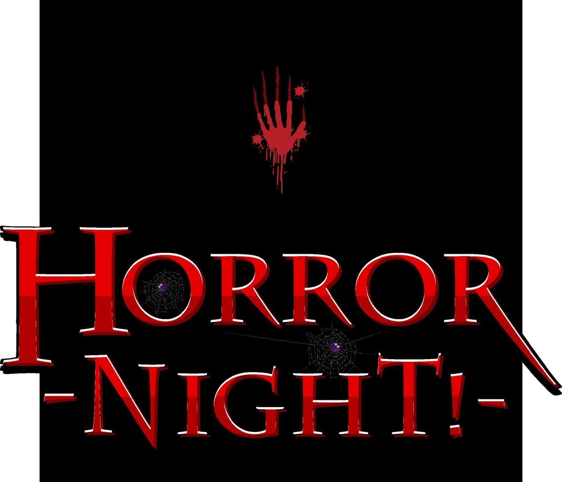 Horror-Nacht-Textdesign für Halloween-Festival vektor