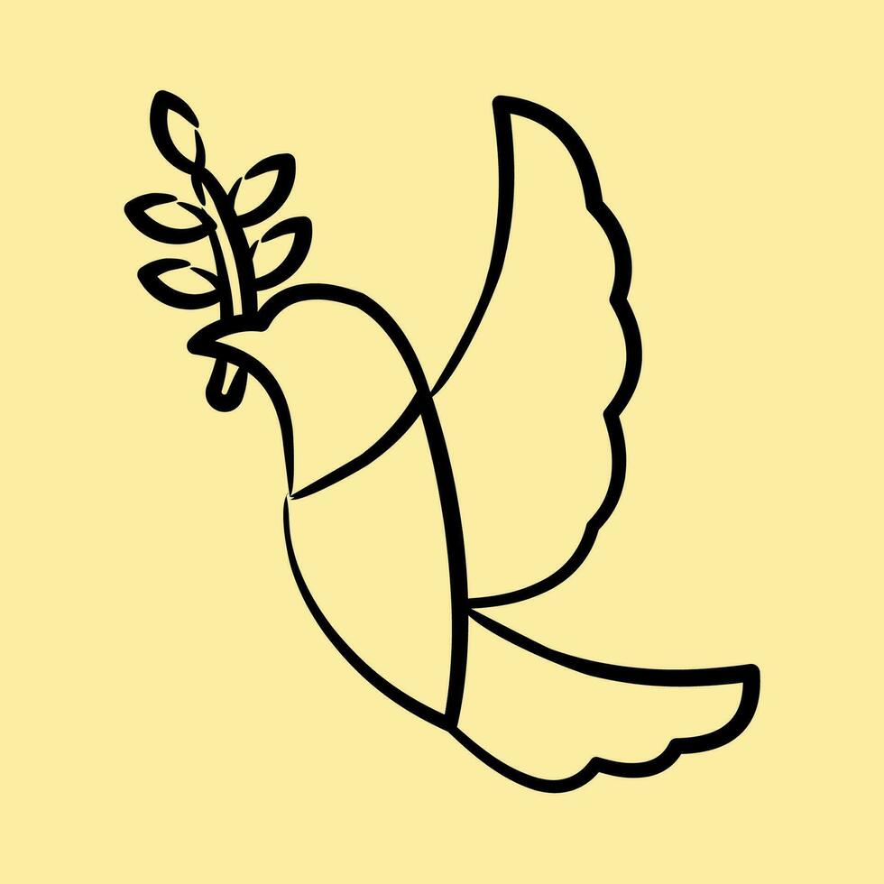 Symbol ein Taube Tragen ein Olive Ast. Palästina Elemente. Symbole im Hand gezeichnet Stil. gut zum Drucke, Poster, Logo, Infografiken, usw. vektor
