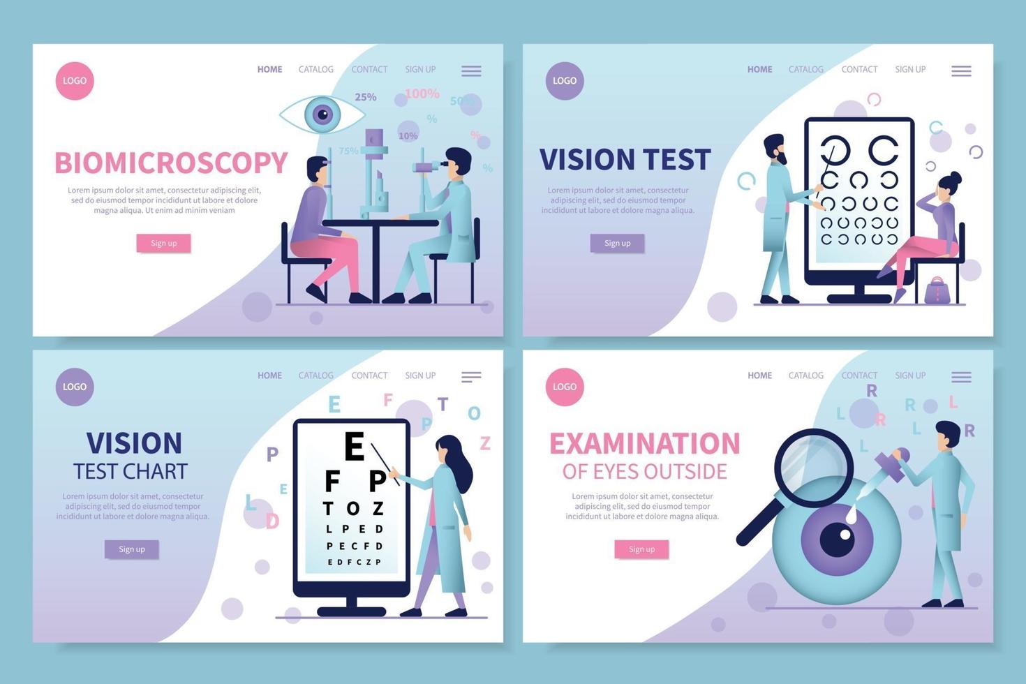 oftalmologi målsidor inställda vektor