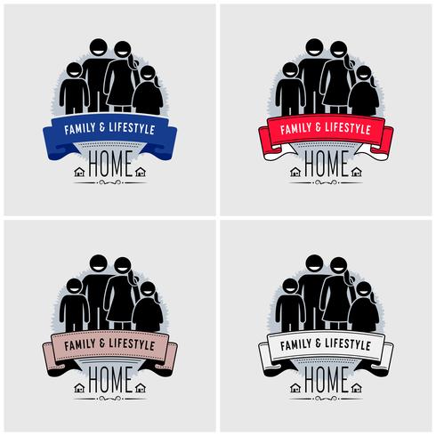 Familienwert Logo Design. vektor