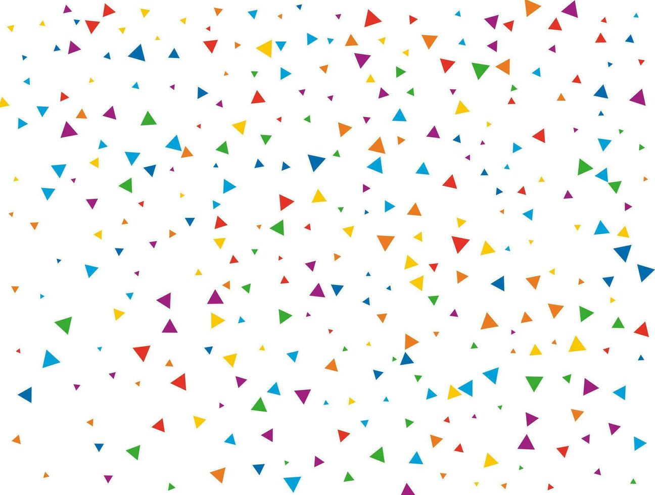 ny år triangel- konfetti. ljus regnbåge glitter konfetti bakgrund. färgad festlig textur vektor