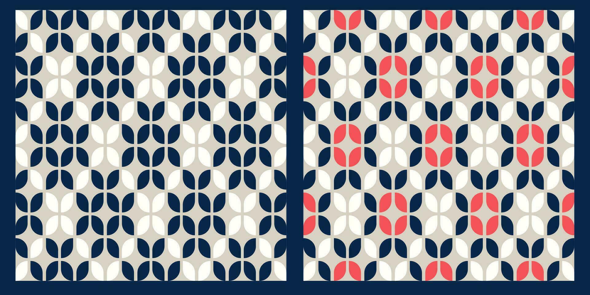 uppsättning av traditionell stickning mönster. minimalistisk stickat ull- bakgrund närbild. modern prydnad i vit, blå och röd Färg. vektor illustration för skriva ut, handgjorda, hantverk, handarbete, textil-