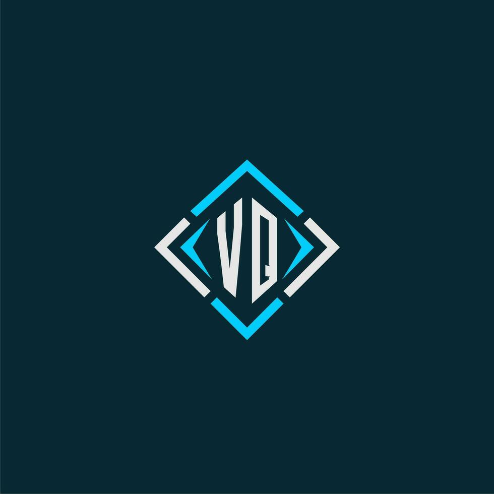vq första monogram logotyp med fyrkant stil design vektor