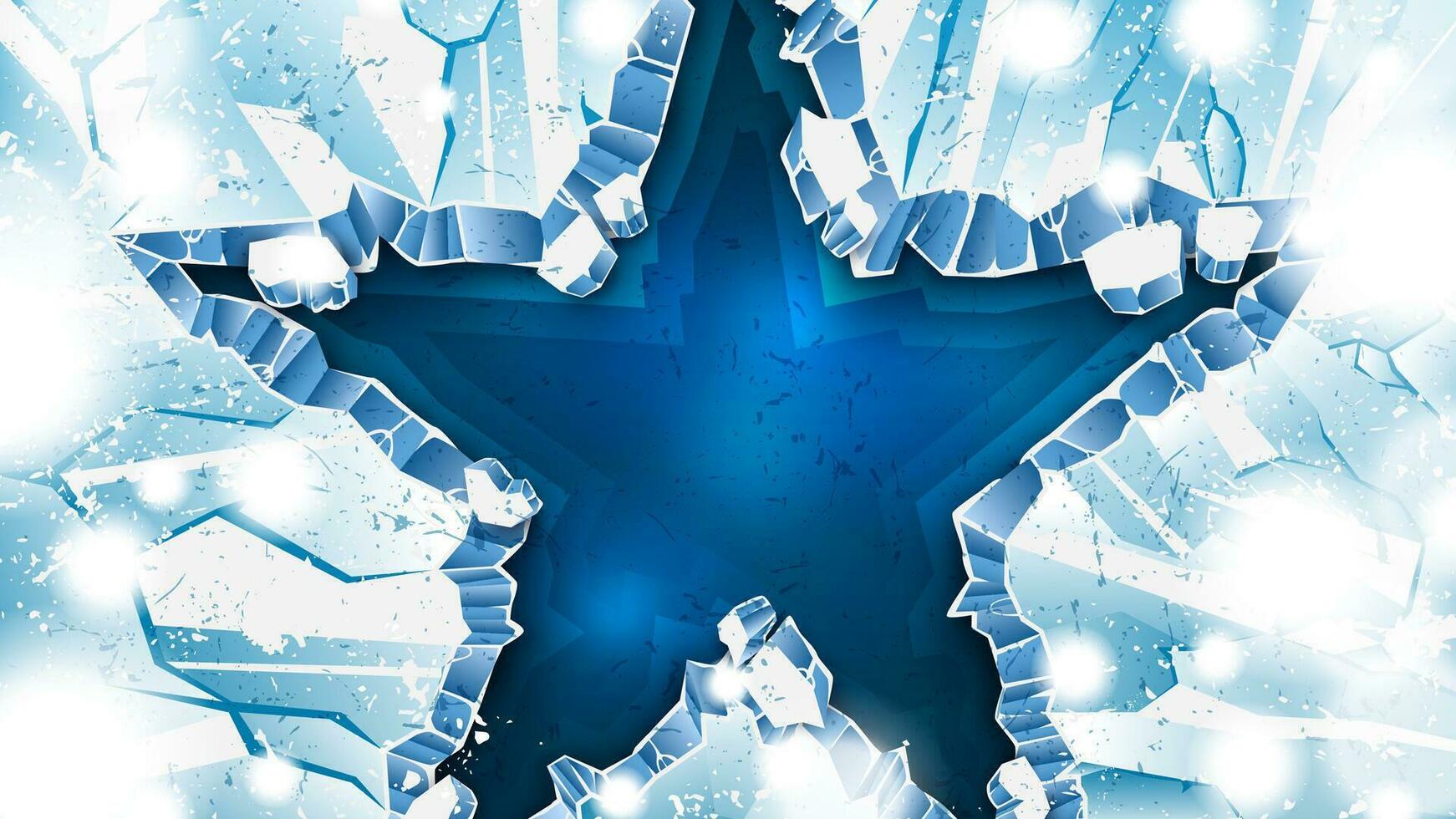 Star geformt Eis Risse wie ein Winter Hintergrund vektor