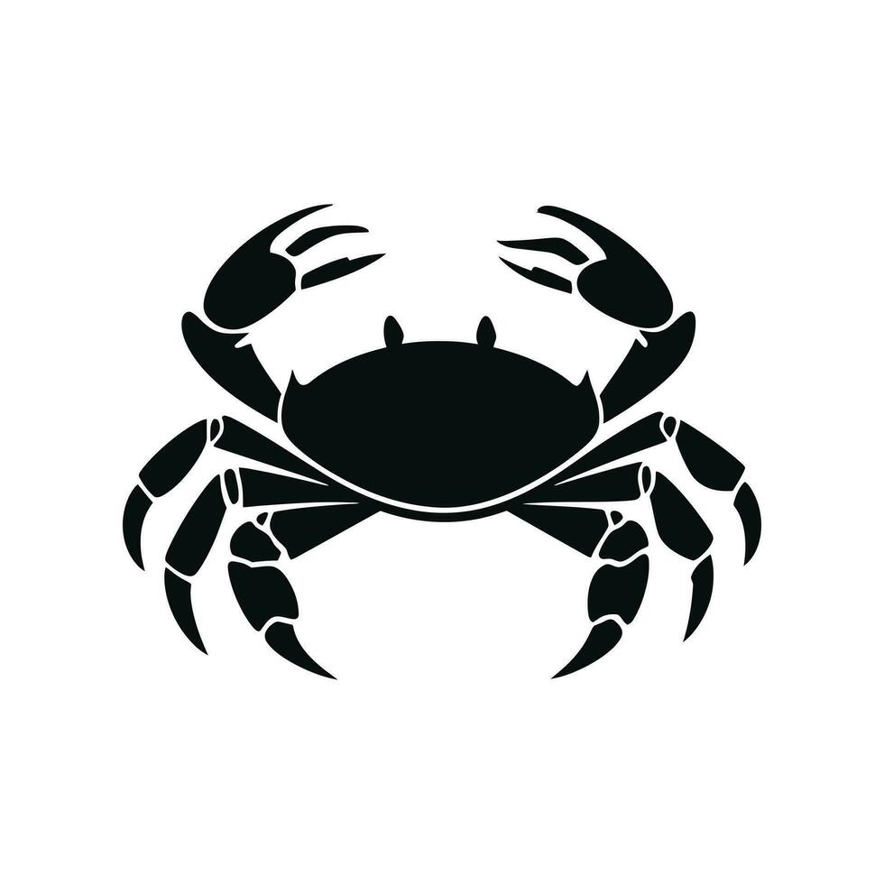schwarz Silhouette von ein Krabbe Vektor Illustration