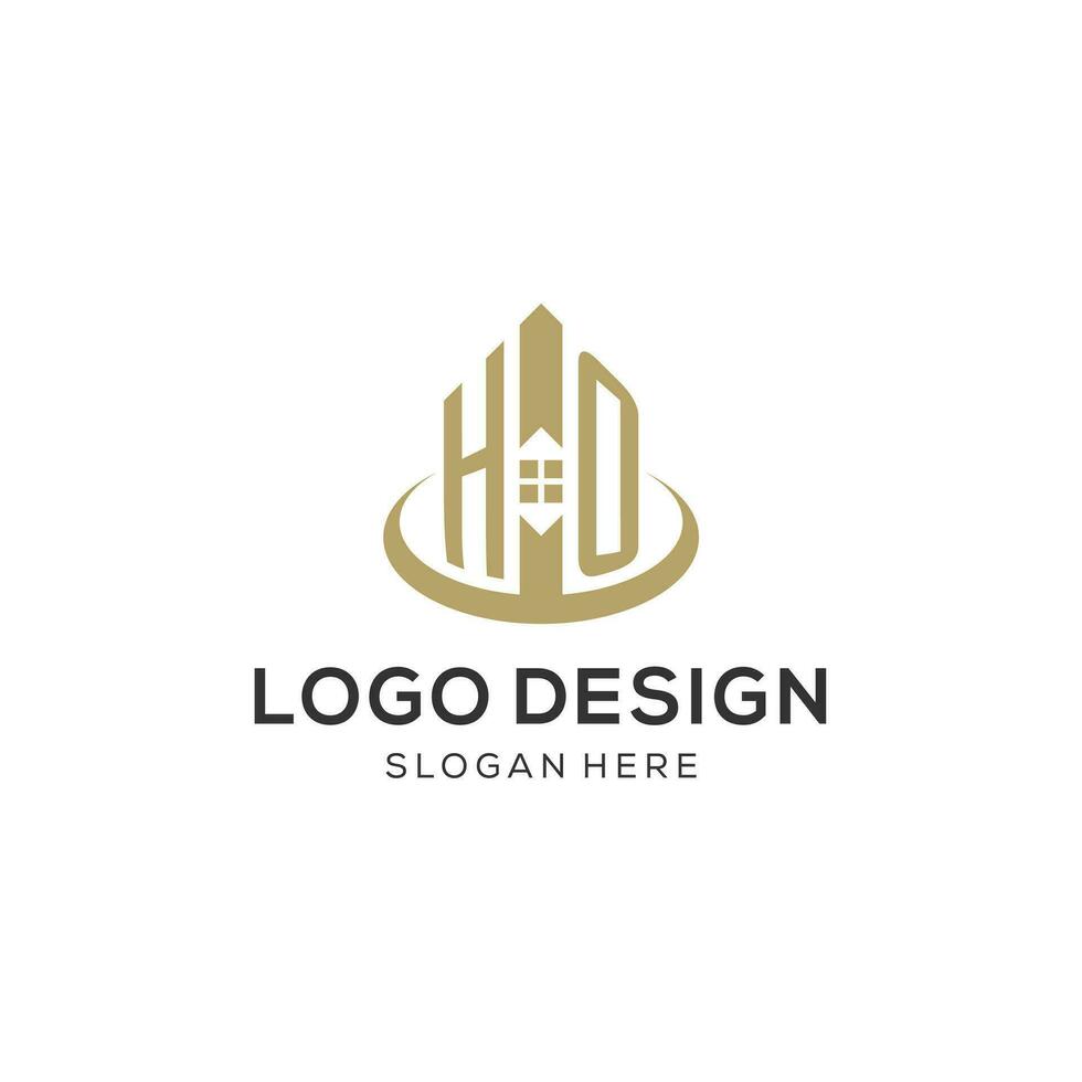 första ho logotyp med kreativ hus ikon, modern och professionell verklig egendom logotyp design vektor