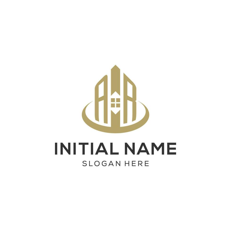 Initiale ar Logo mit kreativ Haus Symbol, modern und Fachmann echt Nachlass Logo Design vektor