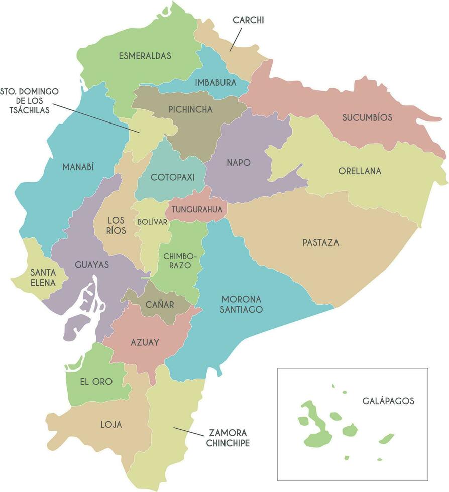 Vektor Karte von Ecuador mit Provinzen und administrative Abteilungen. editierbar und deutlich beschriftet Lagen.