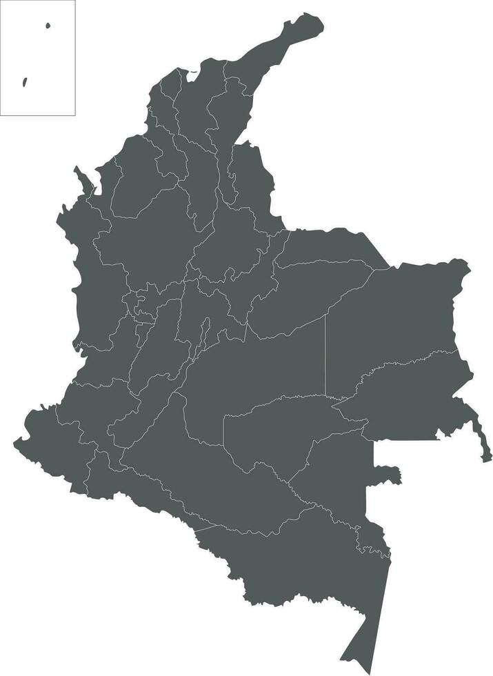 Vektor leer Karte von Kolumbien mit Abteilungen, Hauptstadt Region und administrative Abteilungen. editierbar und deutlich beschriftet Lagen.