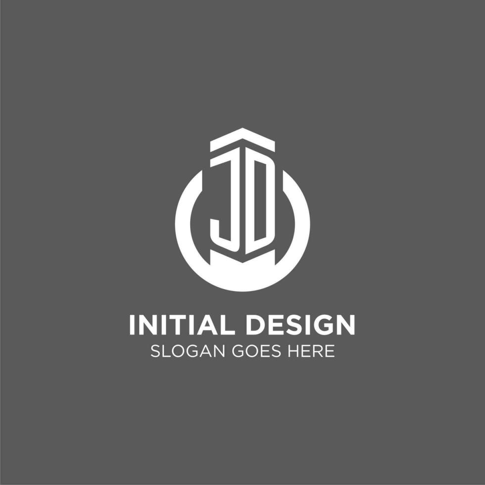 Initiale jd Kreis runden Linie Logo, abstrakt Unternehmen Logo Design Ideen vektor