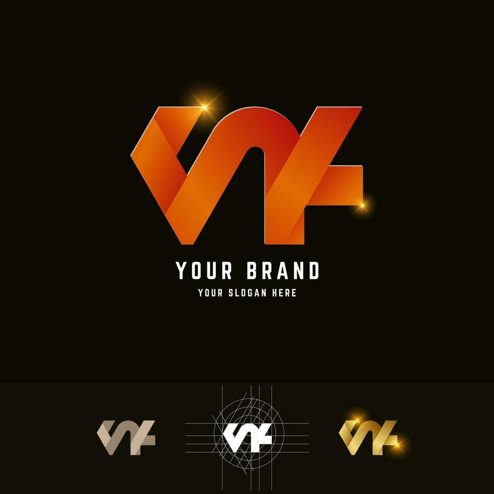 Brief nk oder vk Monogramm Logo mit Gitter Methode Design vektor