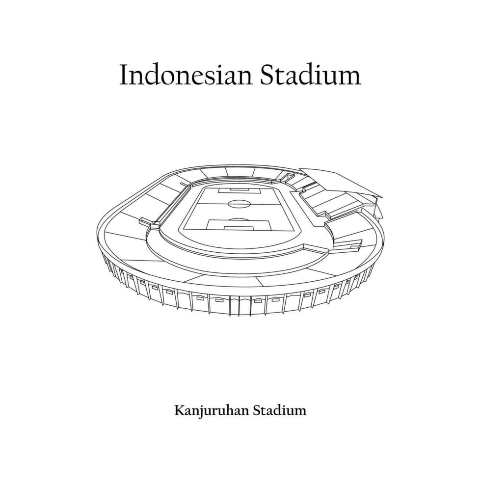 grafisk design av de kanjuruhan stadion, malang stad, arema Hem team. internationell fotboll stadion i indonesiska. vektor