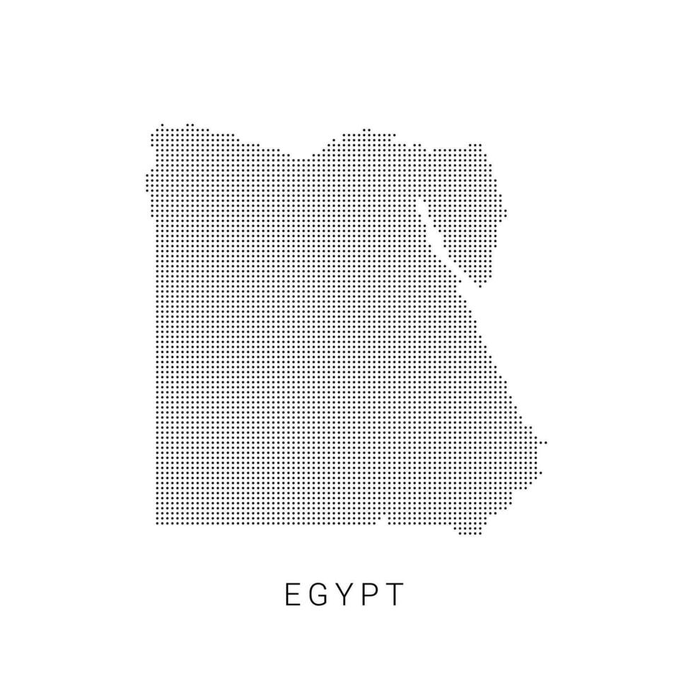 prickad Karta av egypten. de form med svart poäng på ljus bakgrund vektor
