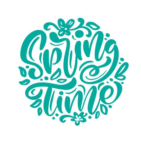Kalligrafi bokstäver frasen Spring Time vektor