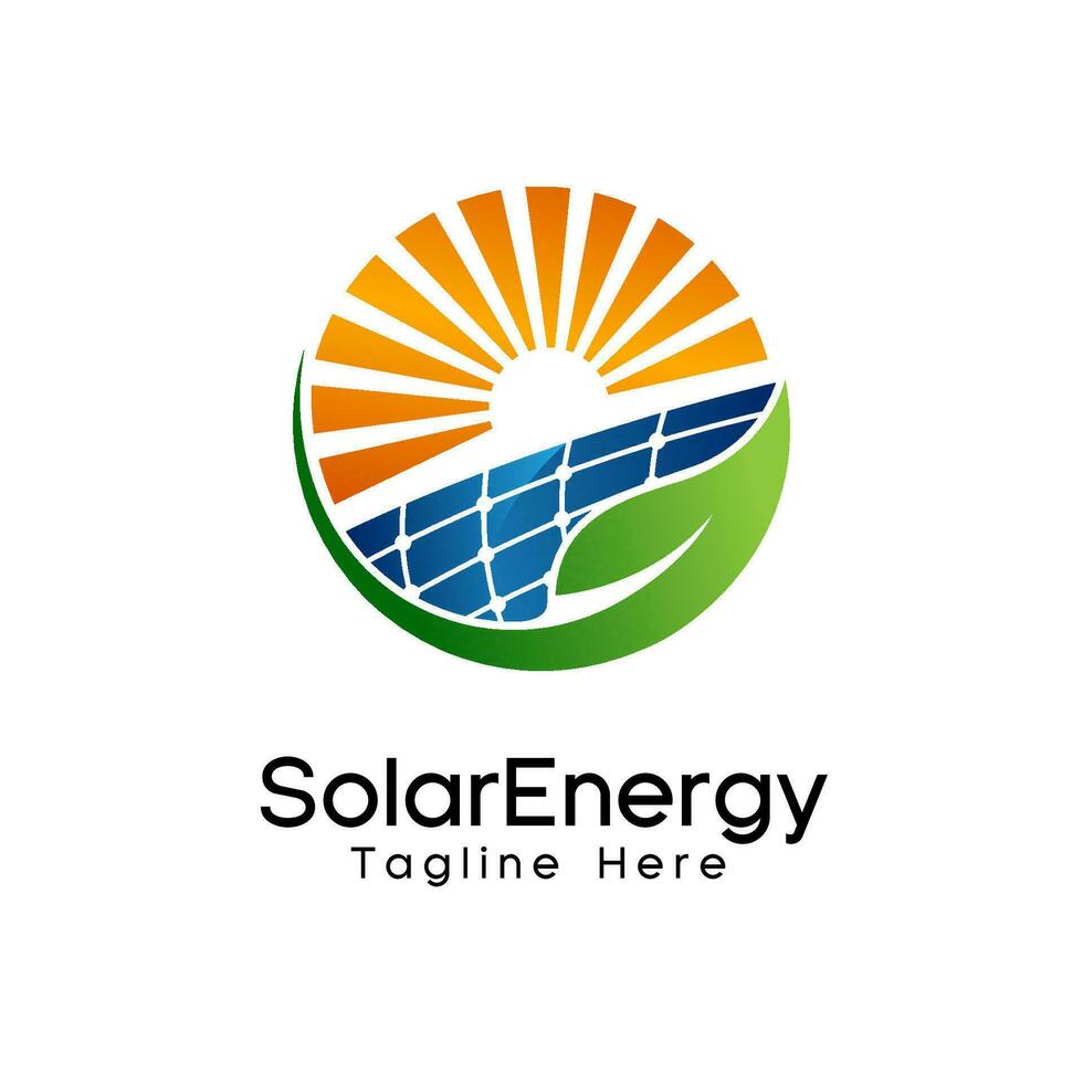 Solar- Energie Logo verlängerbar Grün Energie Vektor Illustration