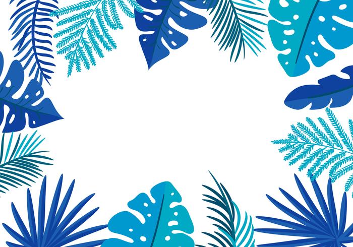 Sommar vektor blommig ram tropisk löv palm med plats för text
