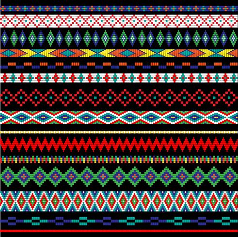 Native American bead border patterns vektor