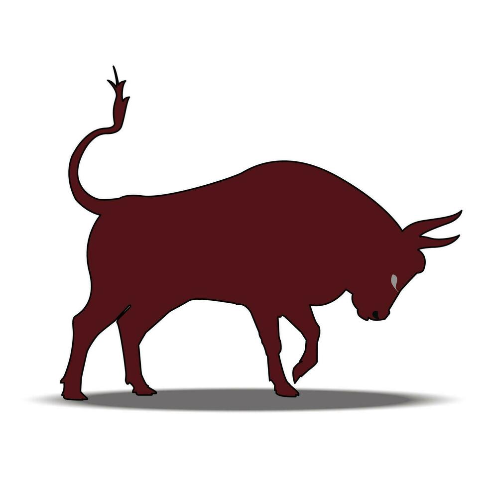 Purpur Stierkampf Symbol auf ein Weiß Hintergrund. erbittert. brutal. Zeichnung Vektor Illustration