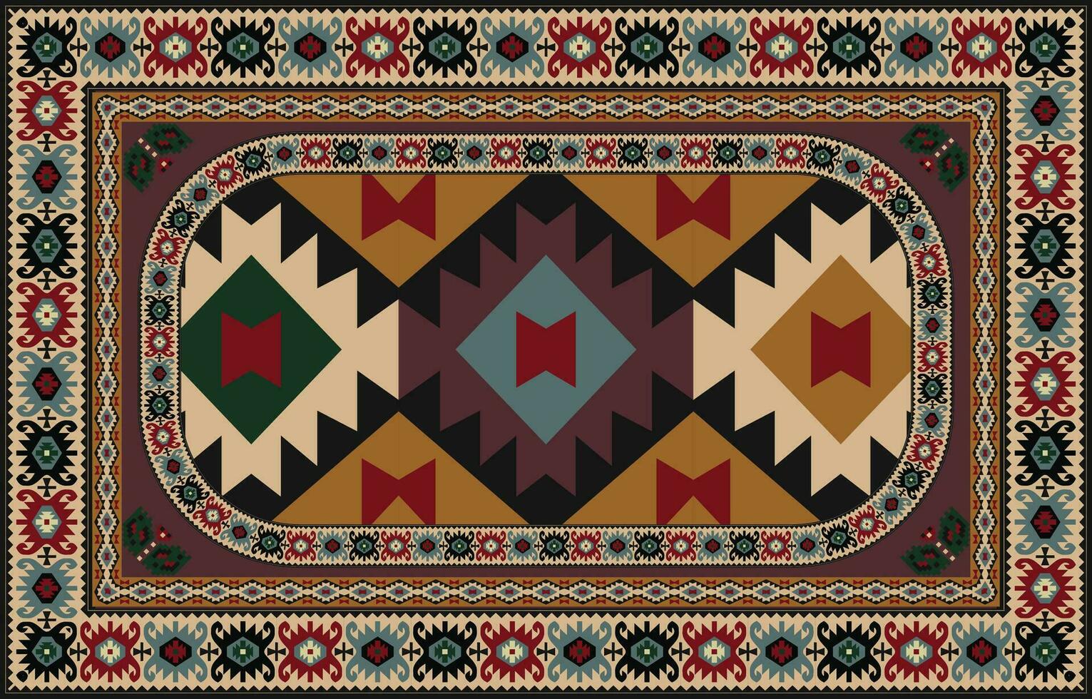 färgrik dekorativ vektor design för matta, tapis, yoga matta. geometrisk etnisk ClipArt. arab dekorativ matta med dekorativ element.persian matta,