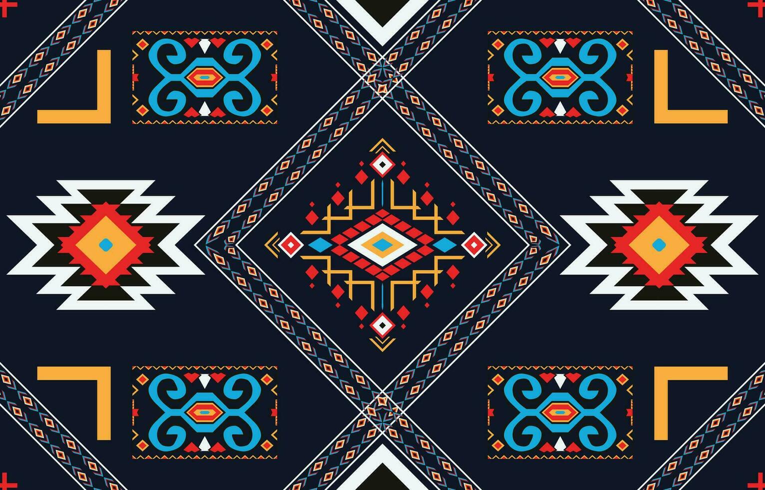 geometriska etniska orientaliska mönster traditionell design för bakgrund, matta, tapeter, kläder, omslag, batik, tyg, vektor illustration broderi stil.