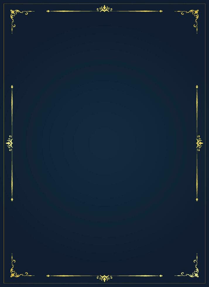 gyllene klassisk gräns mörk bakgrund årgång ram för certifikat bröllop kort vektor