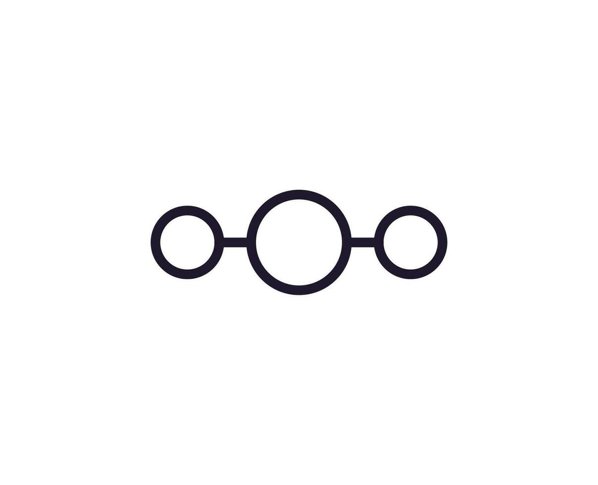 Atom Linie Symbol auf Weiß Hintergrund vektor