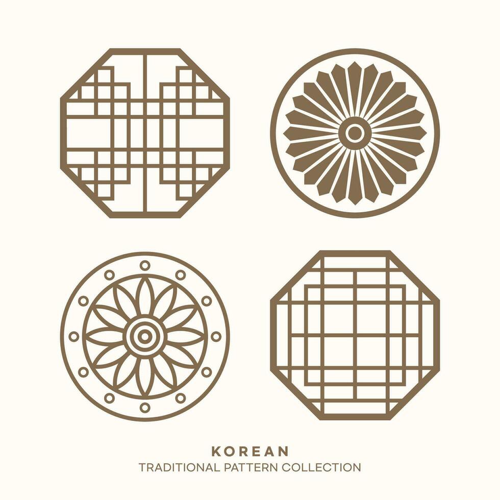 vektor koreanska traditionell mönster design element