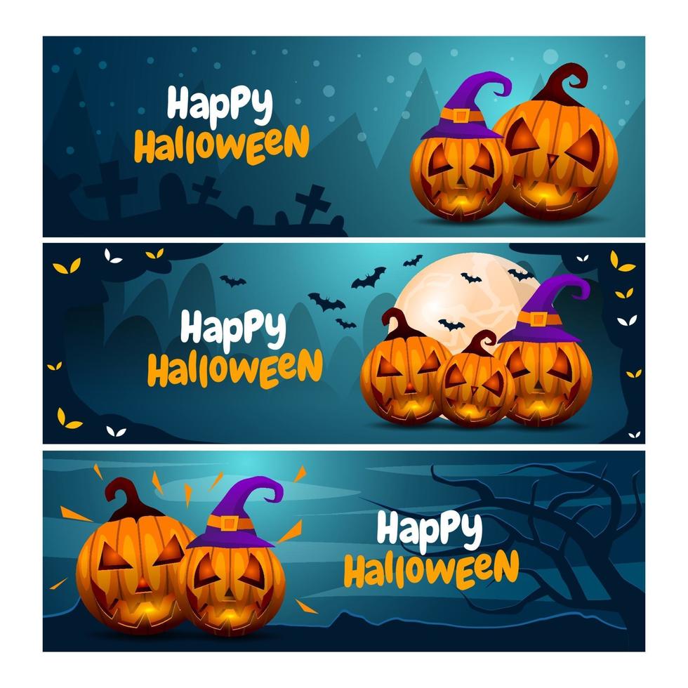 halloween banner samling vektor