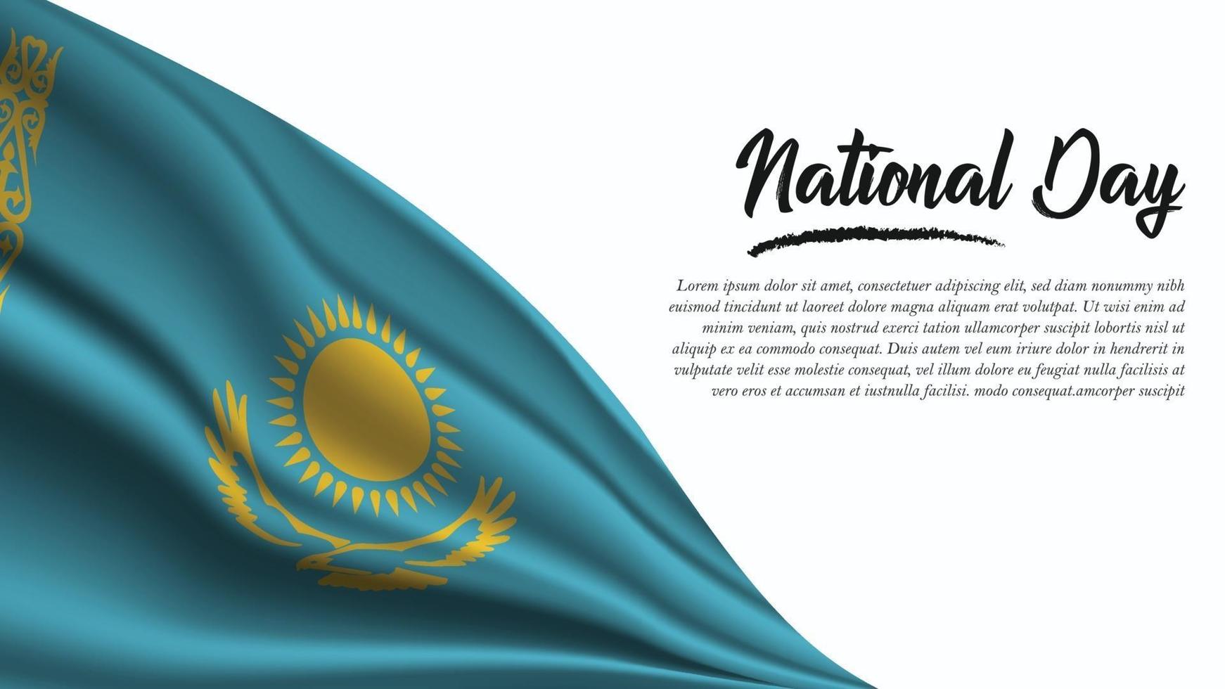 nationaldag banner med Kazakstan flagga bakgrund vektor
