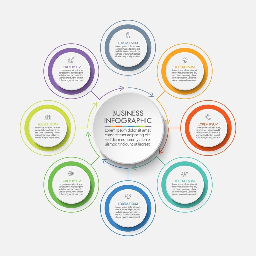 affärscirkel infographic bakgrundsmall vektor