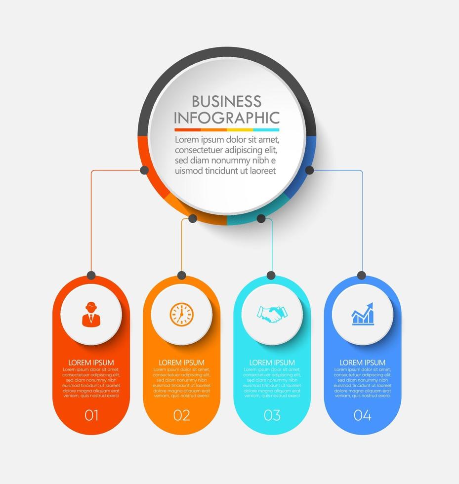 Infografik-Hintergrundvorlage für die Visualisierung von Geschäftsdaten vektor