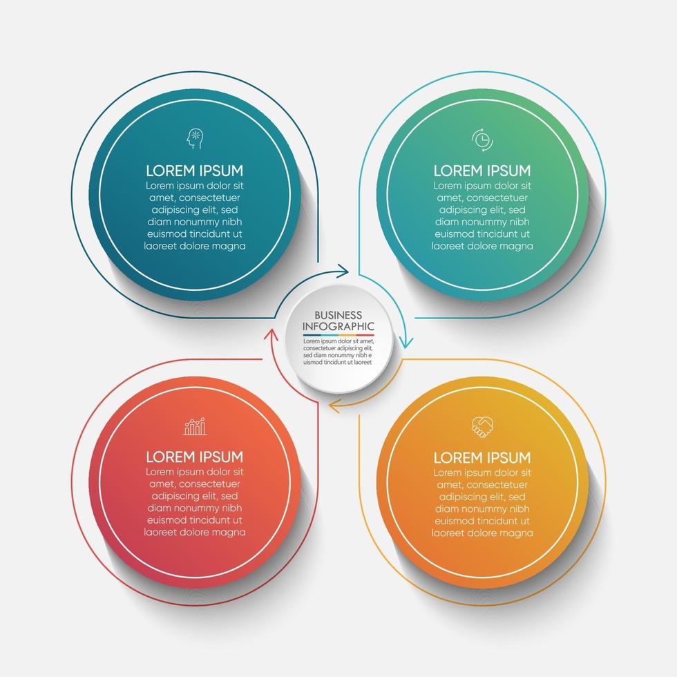 Business Circle Infografik Hintergrundvorlage vektor