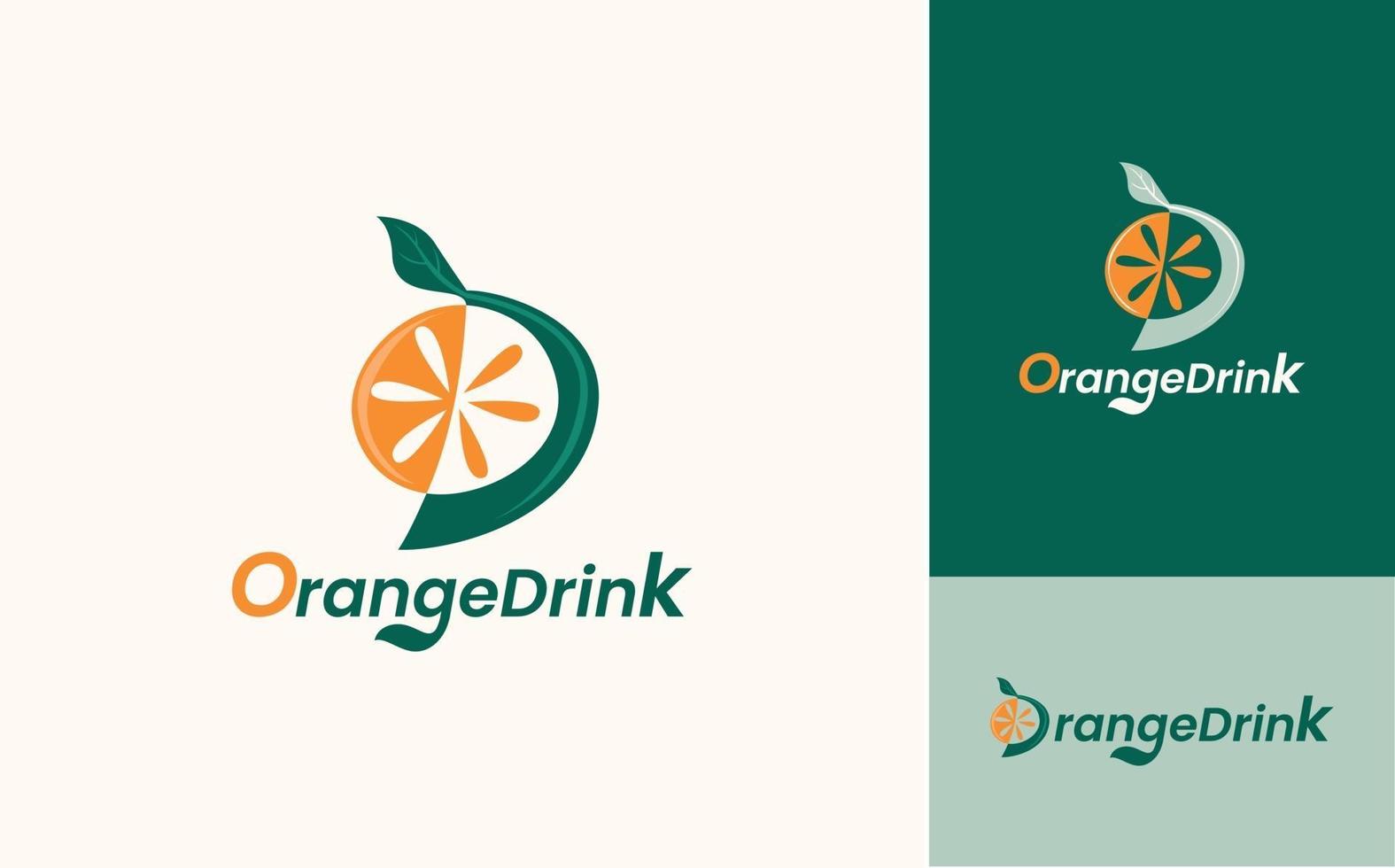 Orange Getränke Logo Icon Design Konzept Vektor