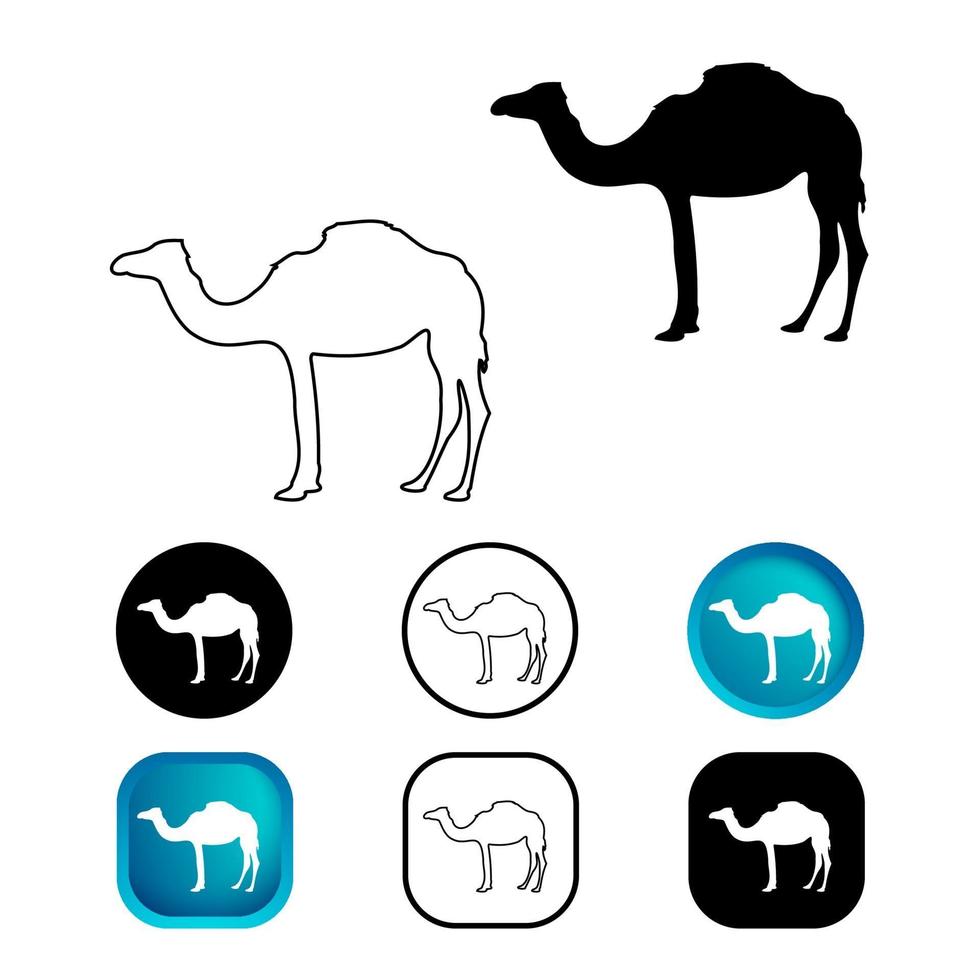 abstrakt kamel djur ikonuppsättning vektor
