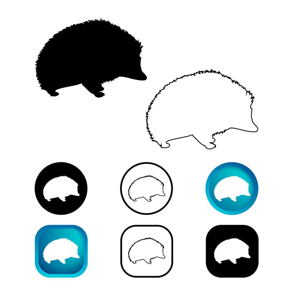 abstraktes Stachelschwein-Tier-Icon-Set vektor