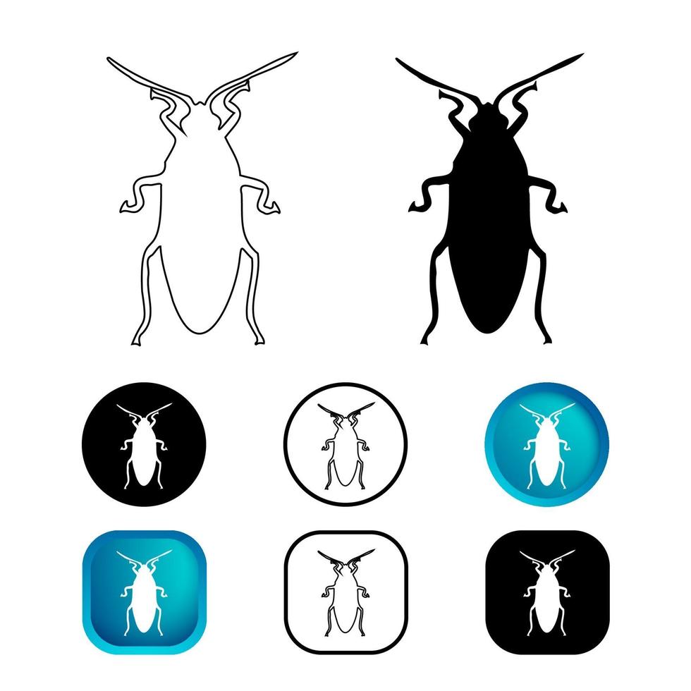 abstraktes Plötze-Insekten-Icon-Set vektor