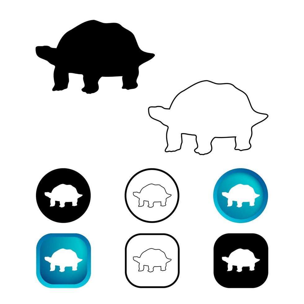 abstrakt sköldpadda djur ikonuppsättning vektor