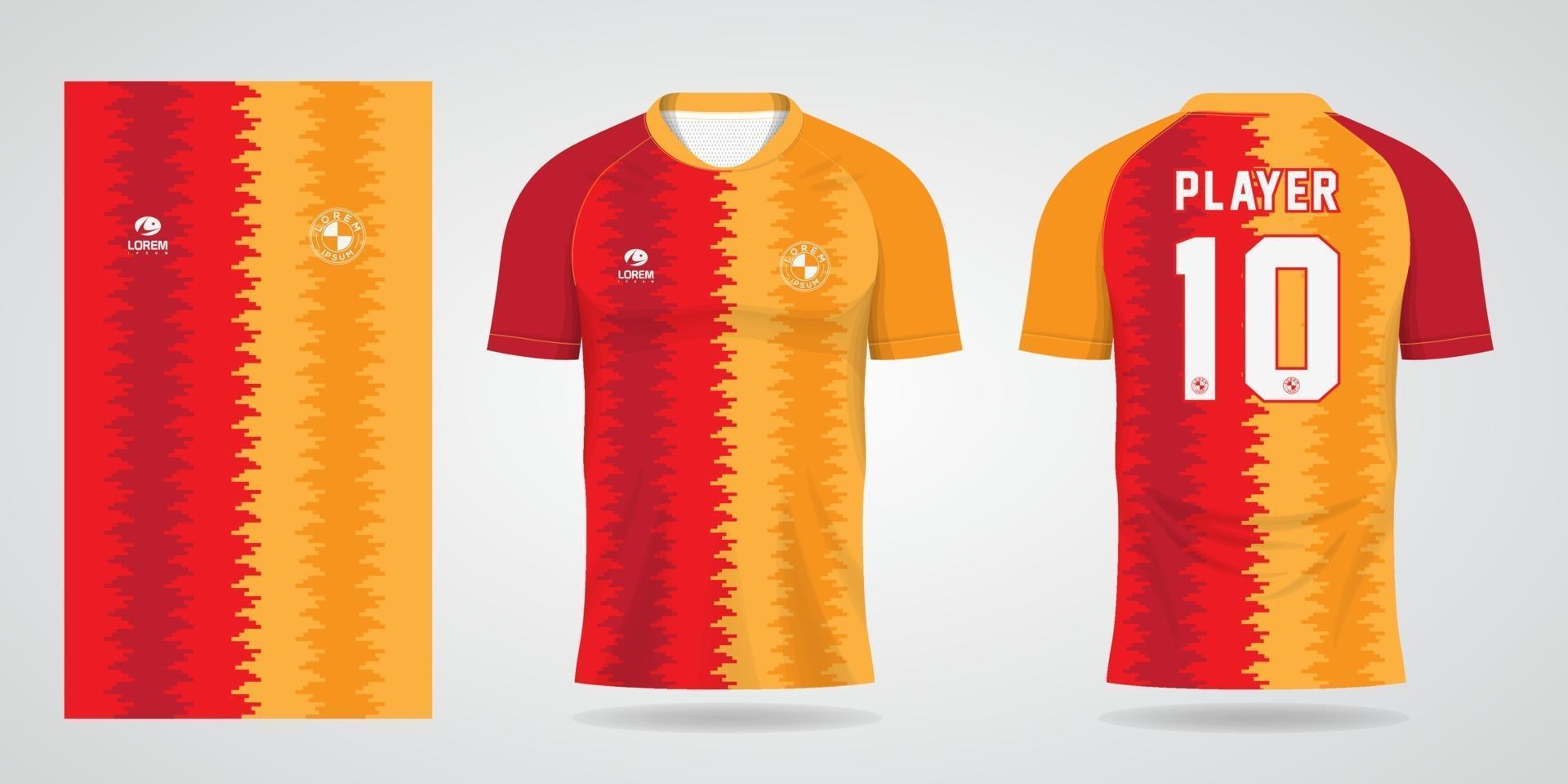 Rot-Orange-Sport-Trikot-Vorlage für Team-Uniformen und Fußball-Design vektor