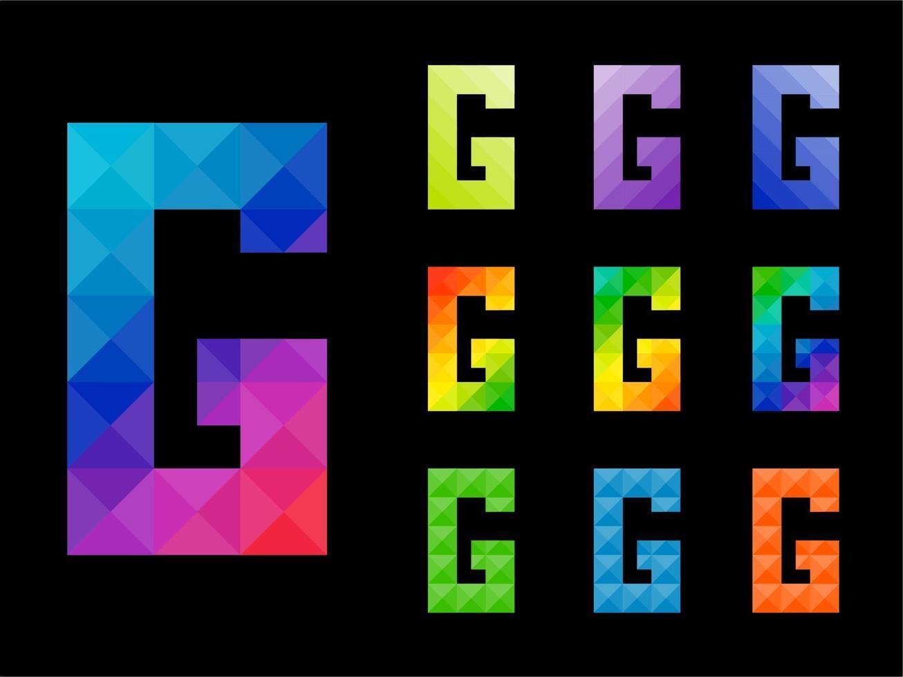 uppsättning färgglada bokstaven g vektor