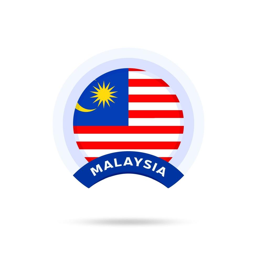 Malaysia Nationalflagge Kreis Schaltflächensymbol vektor