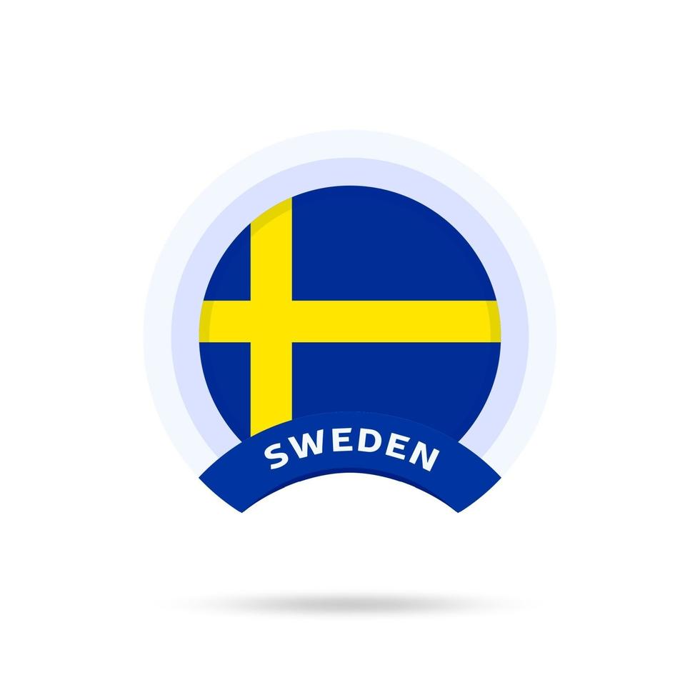 Schweden Nationalflagge Kreis Schaltflächensymbol vektor