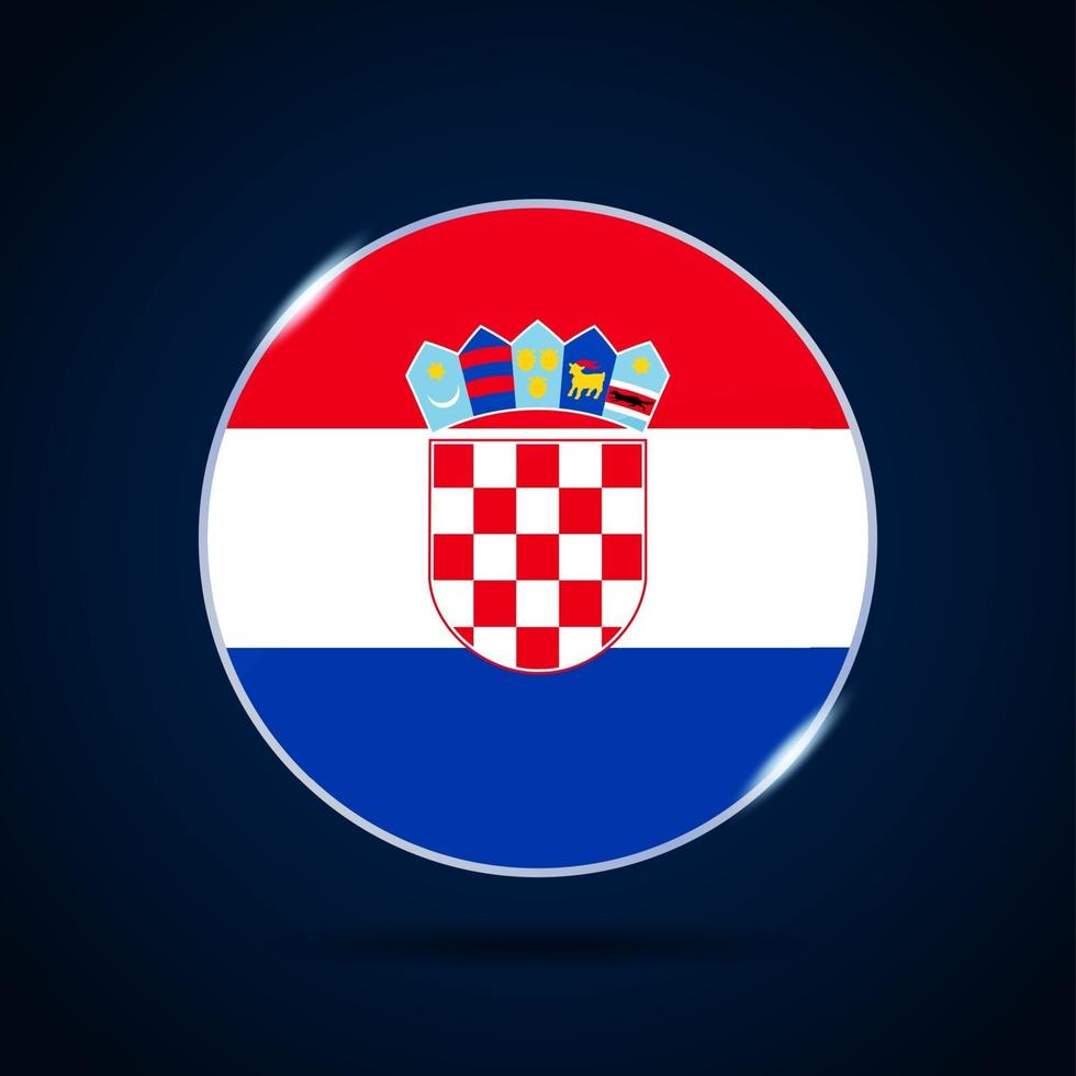 kroatiens nationella flagga cirkel knapp ikon vektor