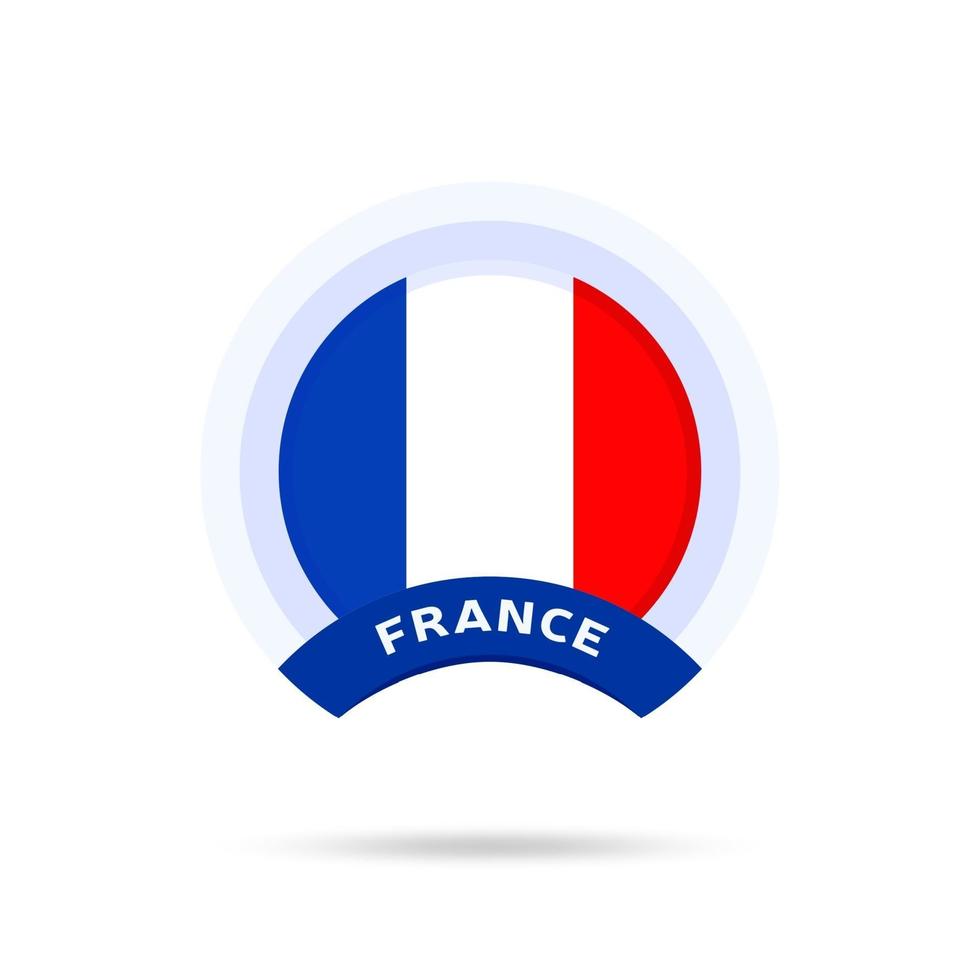 Frankreich Nationalflagge Kreis Schaltflächensymbol vektor