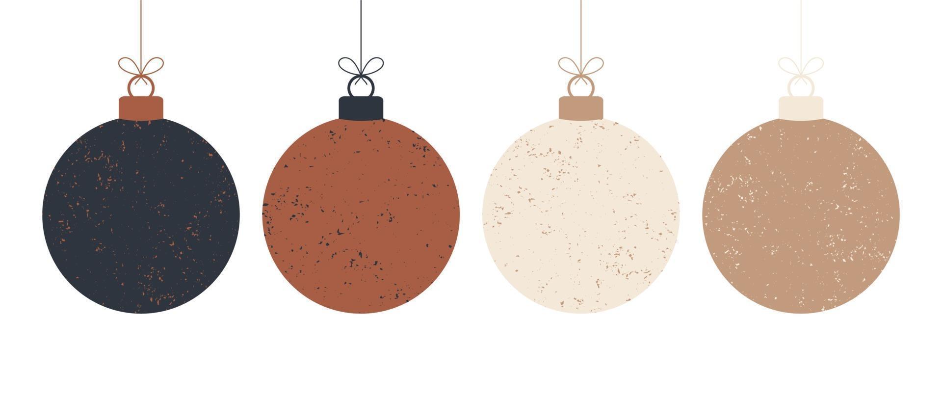 doodle boho christmas concept balls set vektor