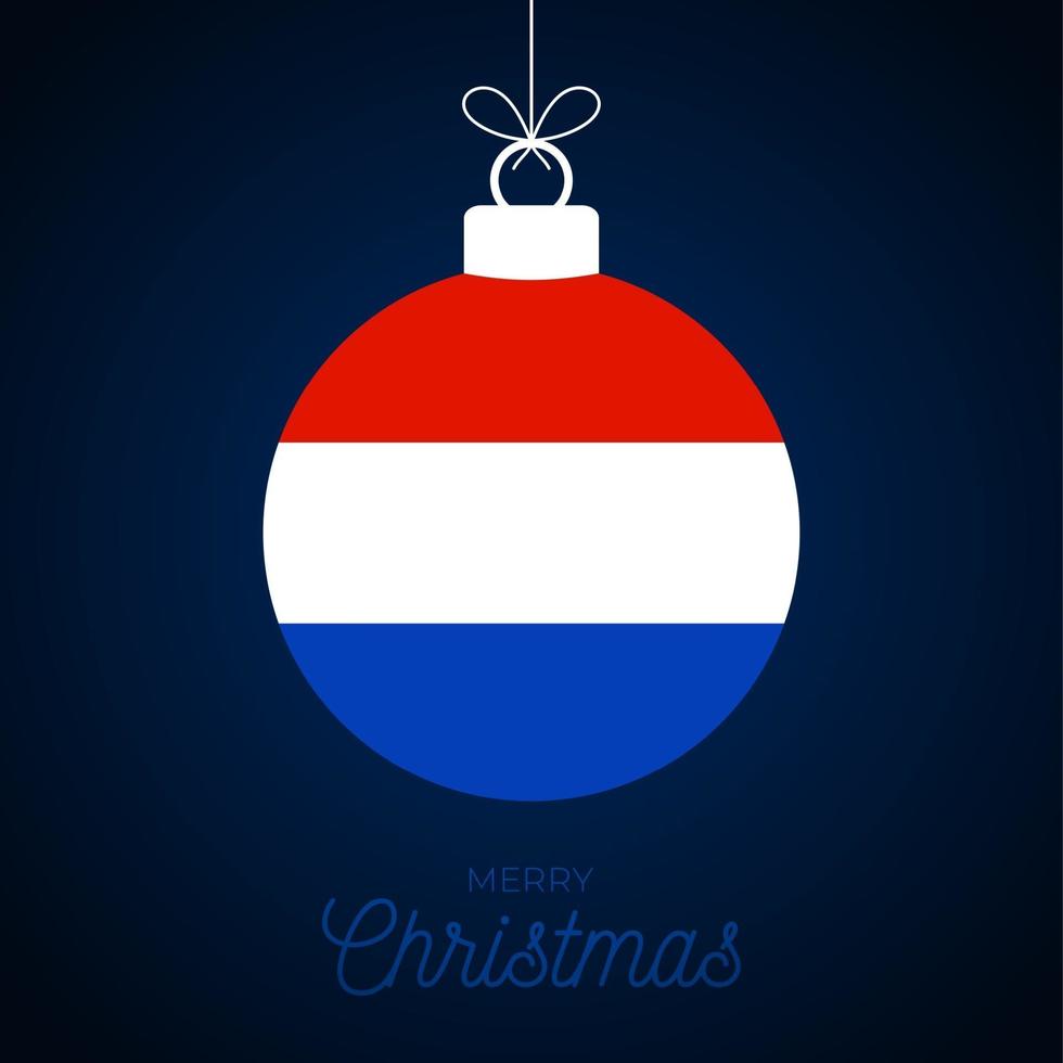 Weihnachtskugel des neuen Jahres mit niederländischer Flagge. vektor
