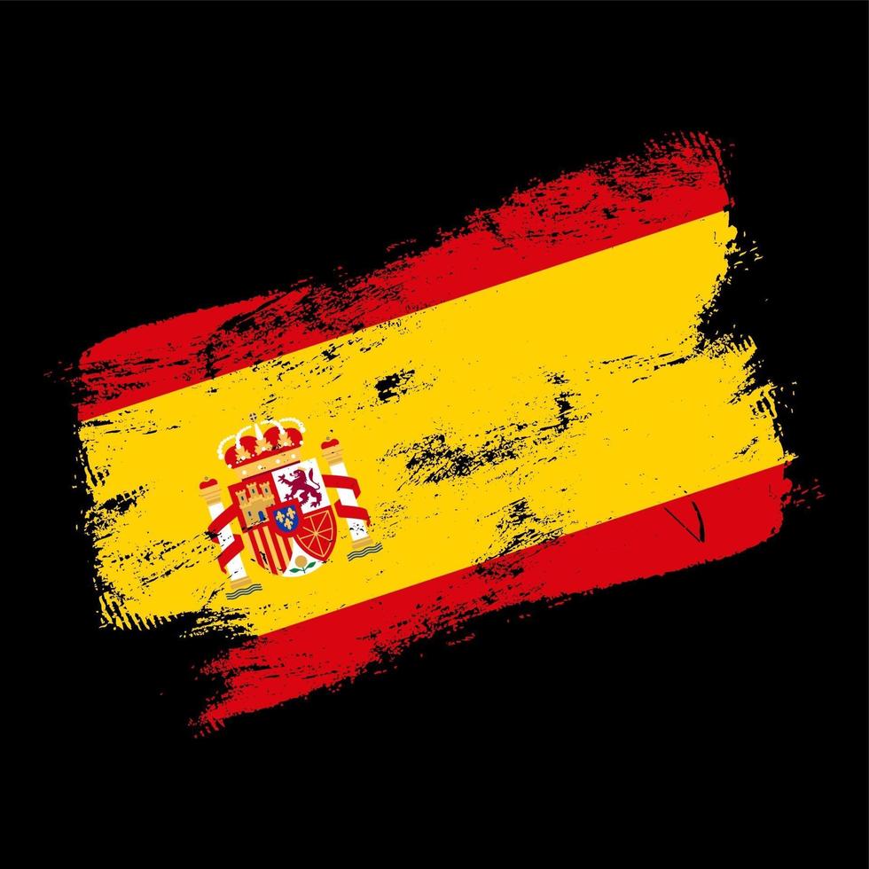 Spanien Flagge Grunge Pinsel Hintergrund. vektor