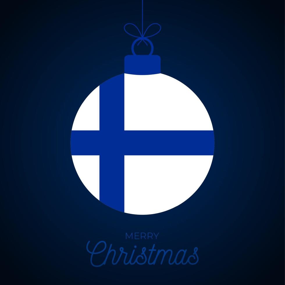 Weihnachtskugel des neuen Jahres mit finnischer Flagge vektor